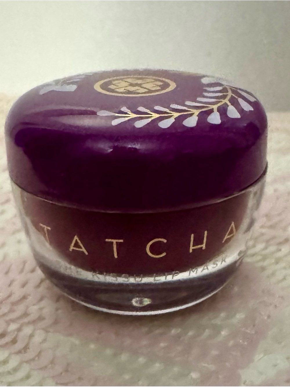 New Tatcha Purple Jar Lip Mask with Gold Accents